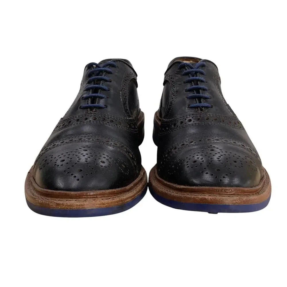 Allen Edmonds Shoes Mens 10.5D Strandmok Wingtip Brogue Dress Oxfords Blue Sole